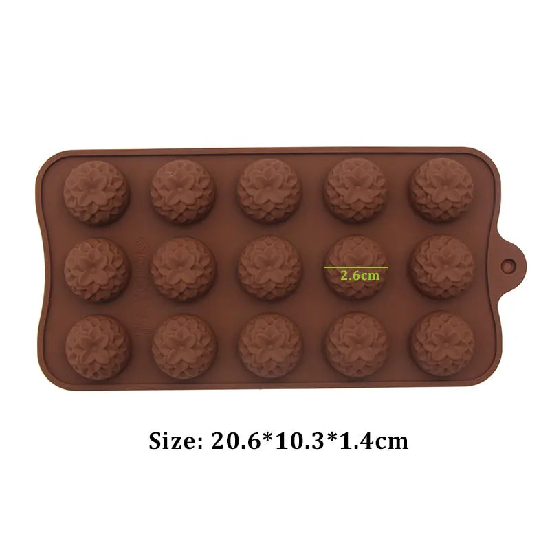 (59-87) Handmade Chocolate Candy Mould Jelly Pudding Ice Mold Insect Rose Heart Shape Silicone Moulds Baking Tool