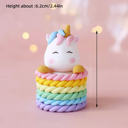 9‑Piece Unicorn Rainbow Cake Topper Set – Unicorn, Clouds, Stars & Happy Birthday Decorations for Girls’ First Birthday Party