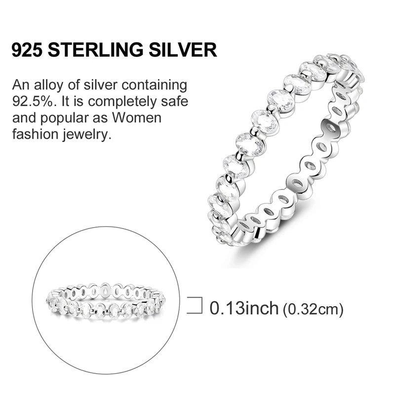 Rings Original 925 Sterling Silver Rings Simple Zircon Heart Ring For Wedding Valentine's Day Women Ring Jewelry Gift