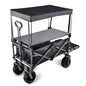 Duty Foldable Wagon Cart with 360° Rotating Wheels for All Terrain, Table Plate Portable Utility Cart for Grocery Beach Outdoor