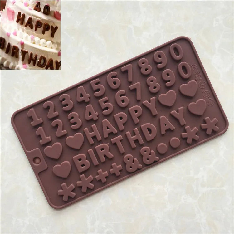 Letter&Number Chocolate Silicone Mold Alphabet Cookie Candy Cake Mold Baking Pastry Tray Tool Cake Decorate Kitchen Accessories