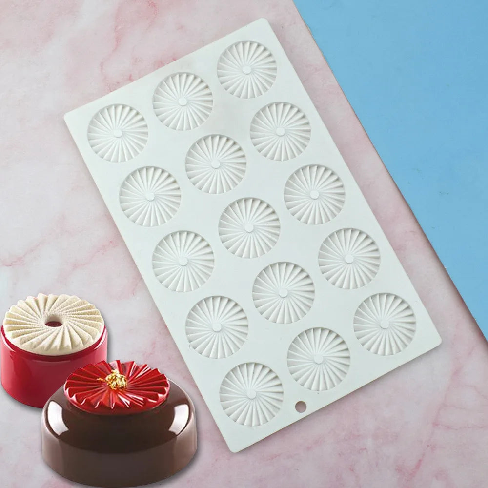 Round Silicone Mold Gear Shape Chocolate Decorating Mould DIY Origami Cake Mousse Molds Baking Accessories Reusable Tools