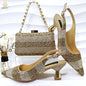 Italian Design Party Shoes with Matching Clutch Bag, Perfect for African Weddings and Women’s Heel Shoes and Bag Sets for Parties.