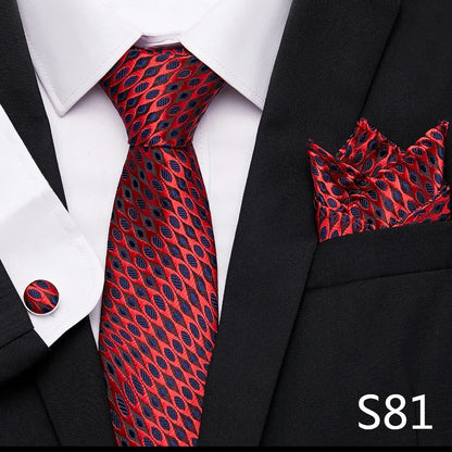 Tie Pocket Squares Cufflink Necktie Set