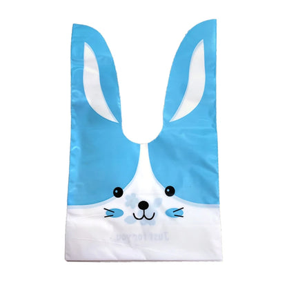 20PCS Kids Birthday Party Decoration Easter Carrot Candy Bag Easter Rabbit Gift Bag Candy Cones Transprant Plastic Bag