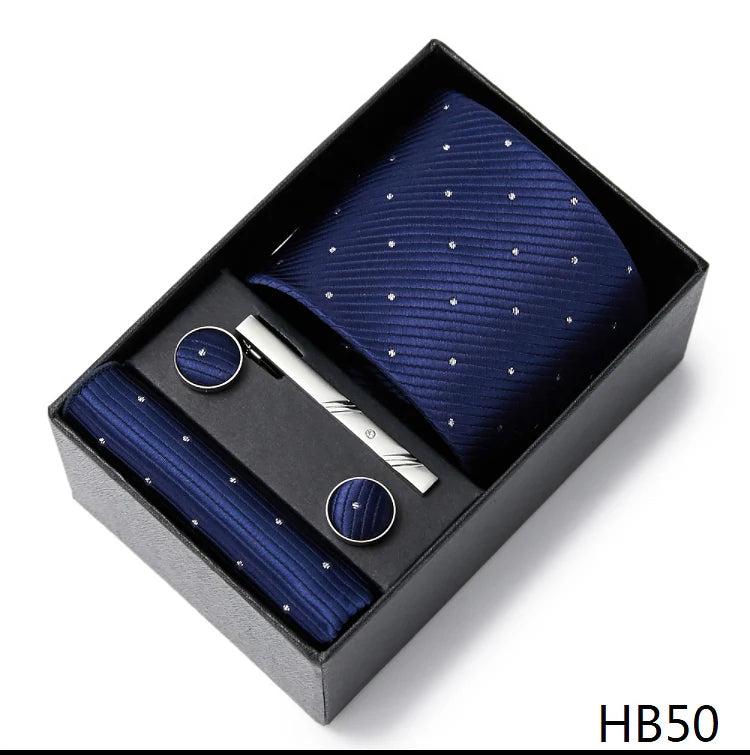 Men's  Tie Pocket Squares Necktie Box Set