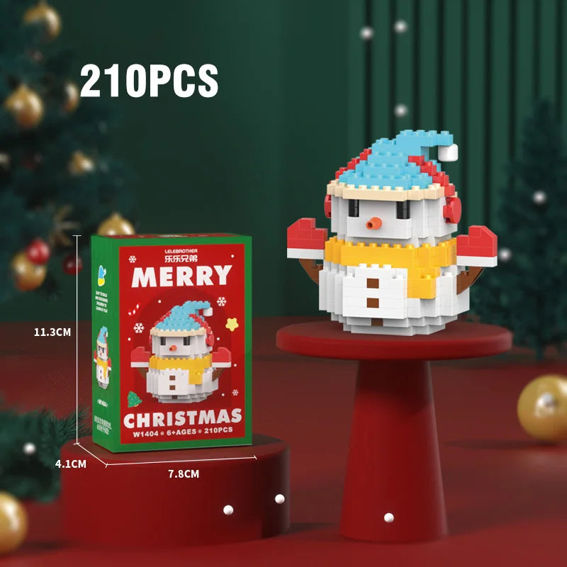Christmas Micro Building Block Series Santa Claus Reindeer Puzzle Assembling Bricks Table Decoration