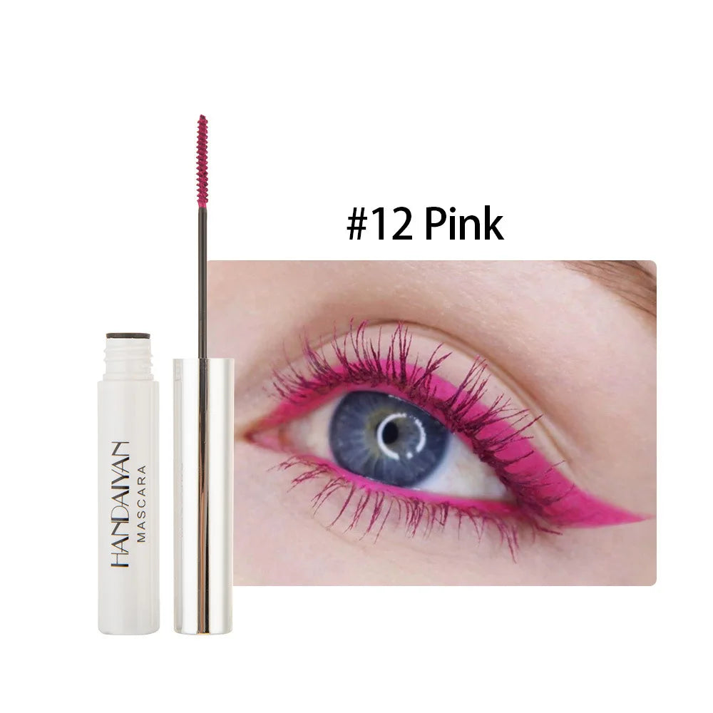 12 Color Mascara Waterproof Fast Dry Eyelashes Curls Extension Festival Make-Up Eyelashes Blue Red Purple Black White Mascara