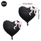 22inch Pink Red Black Heart Shaped Foil Balloons with Bow Valentines Day Wedding Party Decorations Birthday Baby Shower Supplies