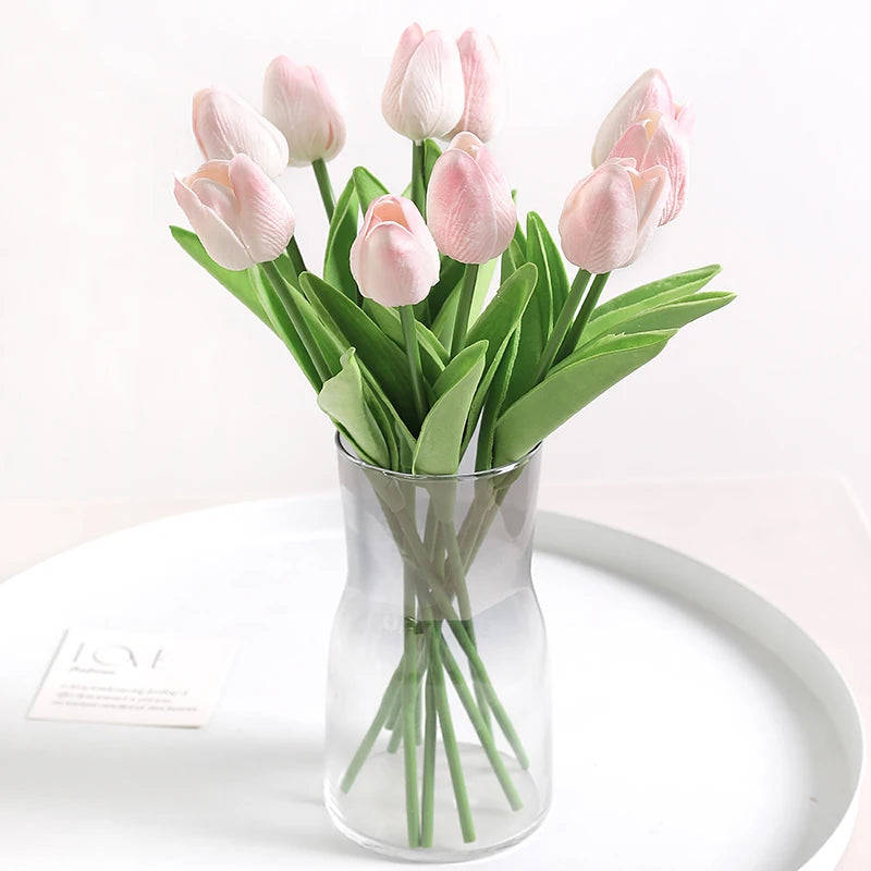 5/10Pcs Artificial Tulip Flowers Bouquets Indoor Home Room Decor Garden Wedding Decoration Party Table Vase Ornament Fake Flower