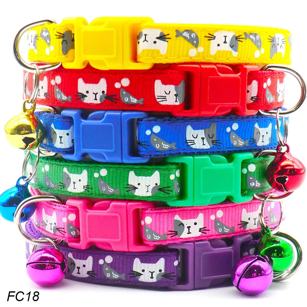 100Pcs Dog Collar With Bells Adjustable