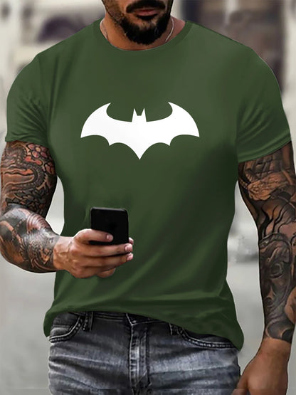 Fashion Bat Pattern Men's T-Shirts Summer Short Sleeve Outdoor Street 3d Printed Hip Hop T Shirt 6XL Plus Size Casual Tops