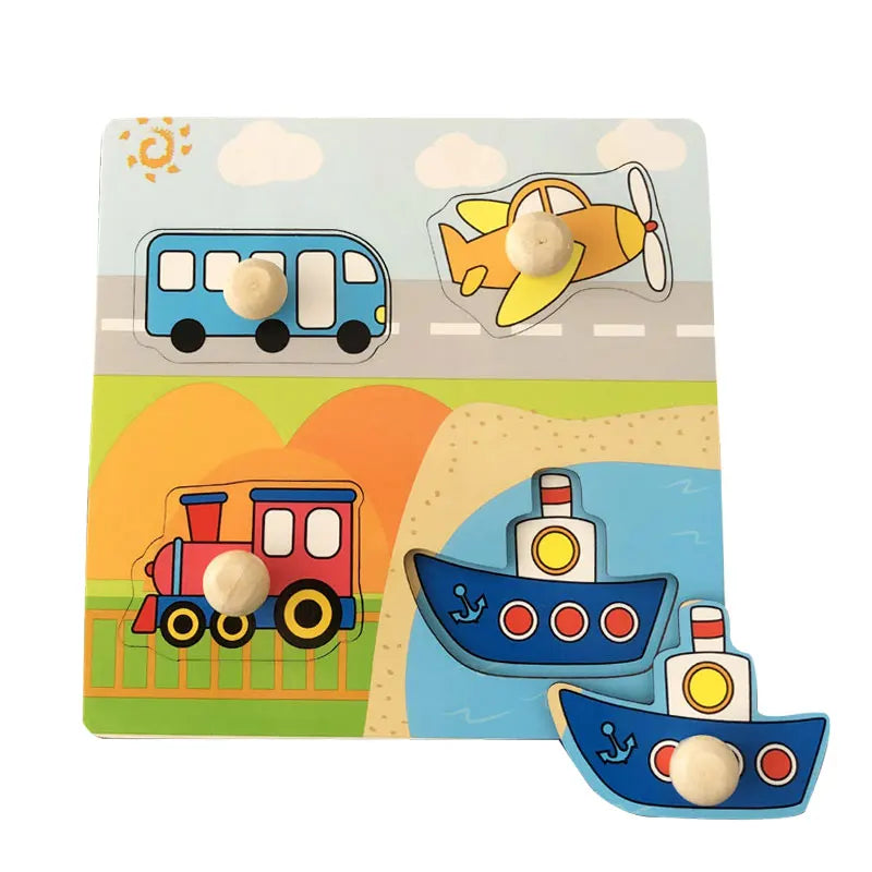 Baby Wooden Puzzles Montessori Toys 1 2 Years Toddler Toys Hand Grab Board Alphabet Number Cognition Learning Educational Toys