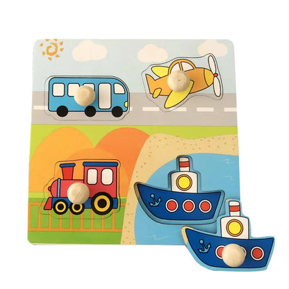 Baby Wooden Puzzles Montessori Toys 1 2 Years Toddler Toys Hand Grab Board Alphabet Number Cognition Learning Educational Toys