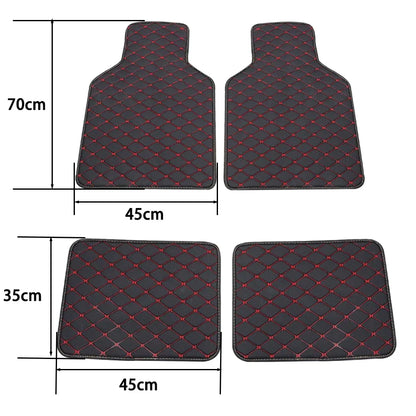 4pcs Universal Leather Car Floor Mat Car-Styling Interior Accessories Mat Floor Carpet Floor Liner Waterproof Foot Pad Protector