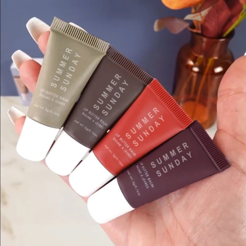 4-piece Lip Gloss Set Complete, Exquisite, Practical, Comfortable, Moisturizing, Natural, Portable Makeup Set