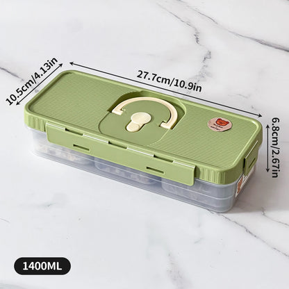 Plastic Divided Meat Food Storage Box Large Capacity Refrigerator Frozen Fresh-keeping Box Kitchen Sealed Storage Container