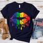 Pride Rainbow Lips Print T-Shirt