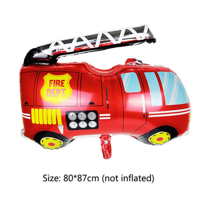 1pc Large Transportation Balloon Racing Balloon Fire Truck Ambulance School Bus Excavator Motorcycle Balloon for Boys Birthday