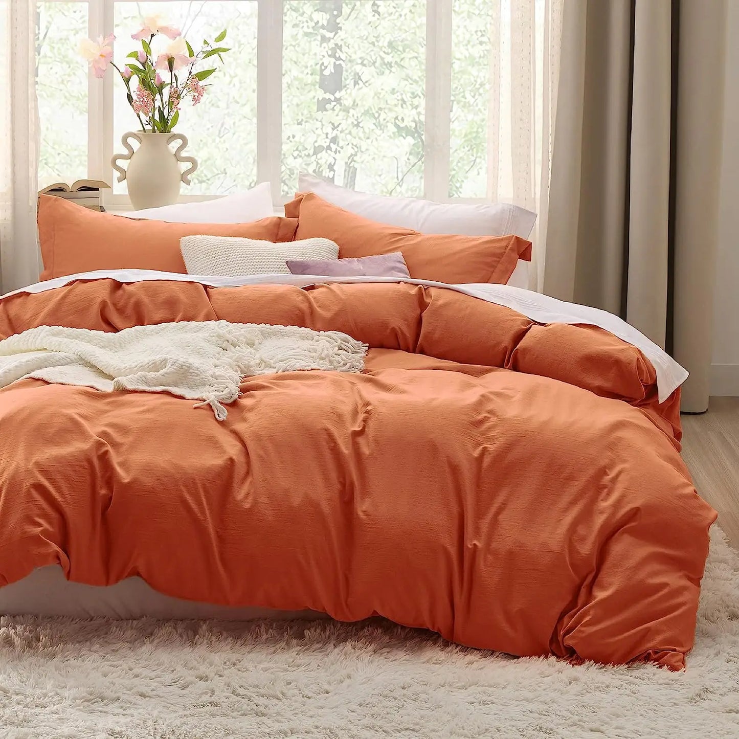 Bedsure King Size Duvet Cover Set: Prewashed, Soft and Cozy, 3 Pieces, 104x90 Inches with Zipper Closure