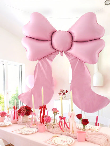 Pink Bow Balloon Decoration for Birthday, Valentine’s Day & Princess Party Décor