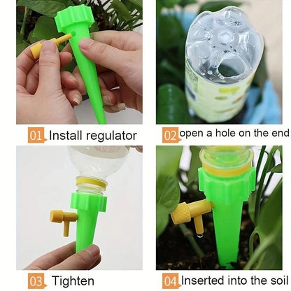 10PCS Flower Adjustable Automatic Drip Irrigation Plant Watering System Home Balcony Potted Plants Garden Irrigation Tools