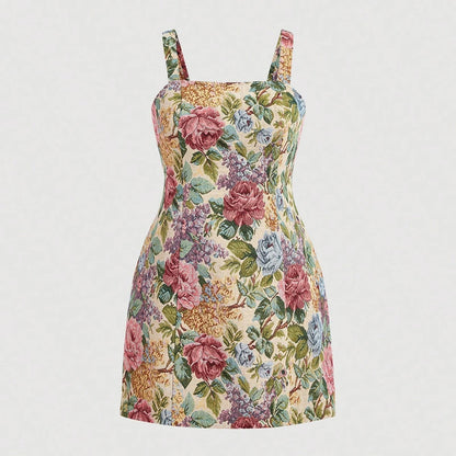 Romantic Floral Embroidery Large Size Dress Courtly Classical Style Women's Fashion Elegant Gown