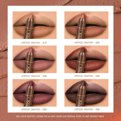 Velvet Lip Liner Crayon, Matte Tapered Gradient Lipstick Pen, Waterproof Non-Sticky Contouring Lip Makeup, Mixed Color System