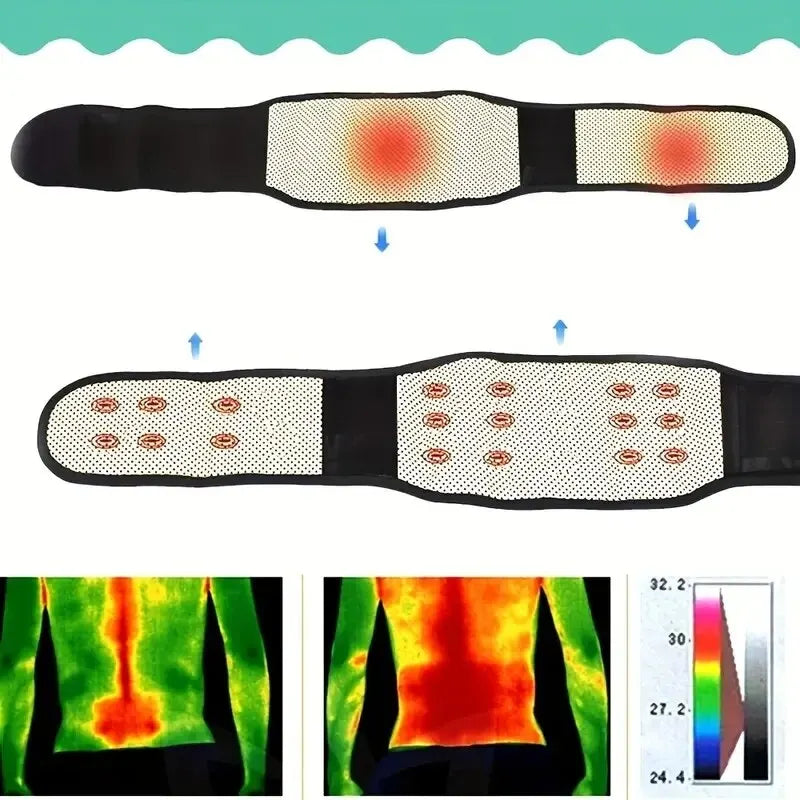 1pc Adjustable Self-heating Magnetic Therapy Back And Waist Support Belt,