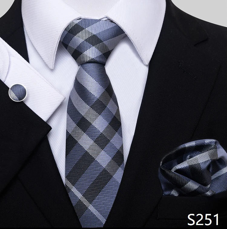 Necktie Pocket Squares Cufflink Set
