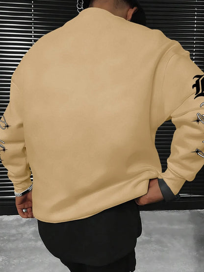Men’s Gothic Letter Pullover – Soft Long Sleeve