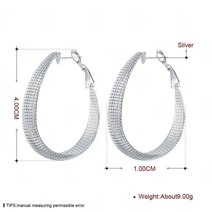 925 Sterling Silver Hoop Earrings For Women Wedding Gift Fine Europe Jewelry Christmas Gift Engagement Party