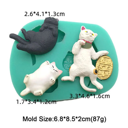 Cat Silicone Mold Cute Kitten Styles Baking Fondant Cake Decorating Tools Chocolate Sugar Cupcake DIY Kitchen Baking Mould
