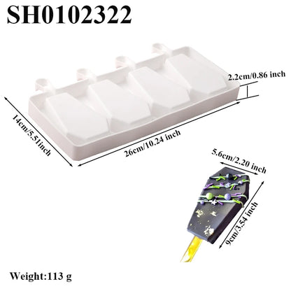 Halloween Silicone Coffin shaped Popsicle Mold Lace Mat Baking Molds for Ice Cream Chocolate and Desserts