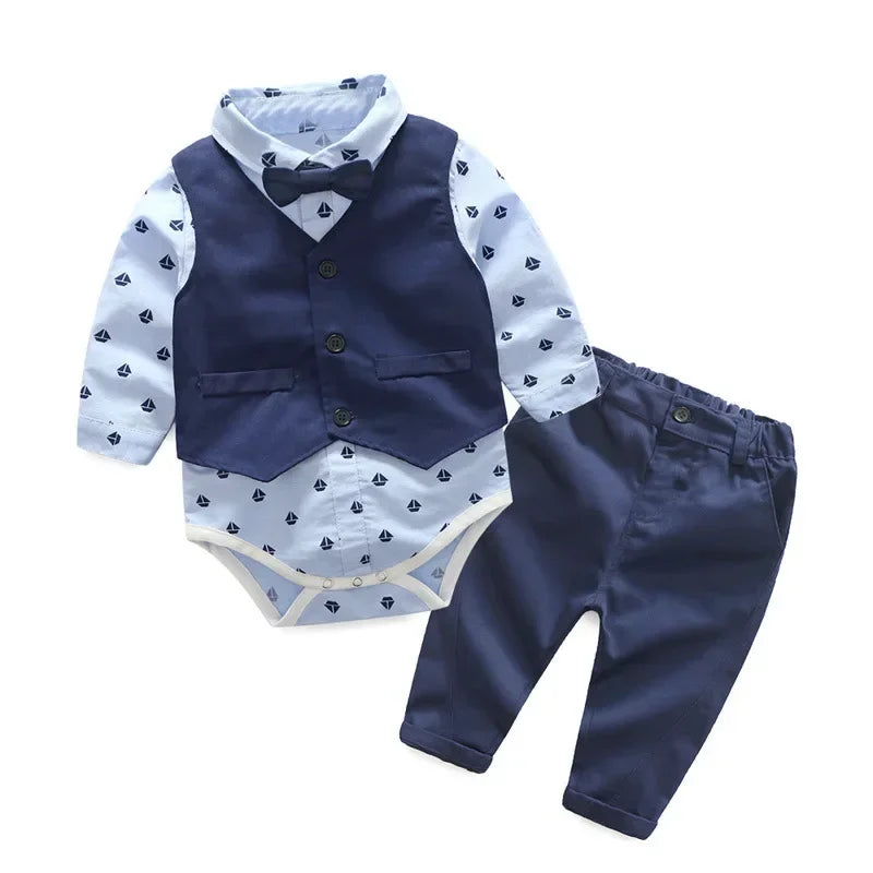 Kids Boys Formal Party Outfits Clothes Set Wedding Birthday Toddler Boy Gentleman Handsome Children Elegant Suit 1 2 3 4 5 Years