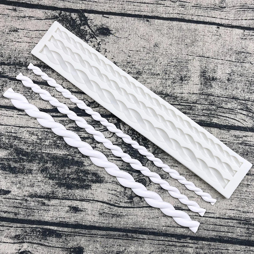 Pearl Rope Wave Flower Gemstone Shape Cake Side Lace Silicone Sugarcraft Mold Fondant Cake Decorating Tools