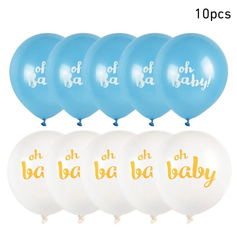 10pcs Oh Baby Printed Latex Balloons It is A Boy Girl Balloon Birthday Party Baby Shower Decoration Boy Girl Gender Reveal decor
