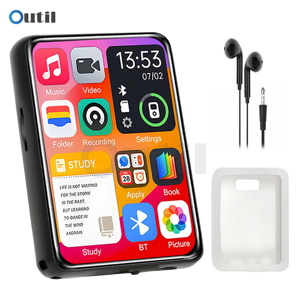 2026 New Bluetooth 5.4 Touch Screen MP3 Player HiFi Lossless Music Play Built-in Speaker 32GB Support Recording E-Book