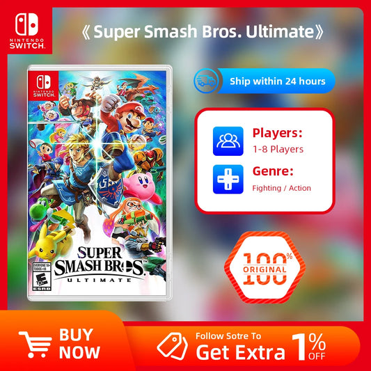 Nintendo Switch Game Deals - Super Smash Bros. Ultimate - Games Physical Cartridge Support TV Tabletop Handheld Game Mode