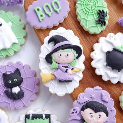 Halloween Witch Cat Cauldron Silicone Sugarcraft Mold Resin Tools Cupcake Baking Mould Fondant Cake Decorating Tools