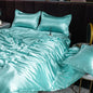 Luxury Ice Silk Bedding Set Satin Silky Duvet Cover Set With Pillowcase High-end Home Textiles Solid Color Bed Cover Sets