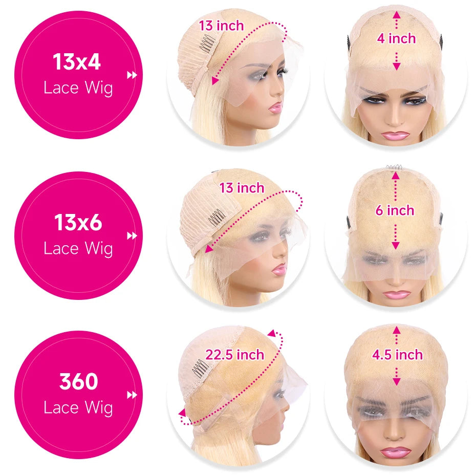 40 42 Inch 613 Blonde Lace Front Wig Human Hair Remy Brazilian 13x4 13x6 360 Hd Transparent Body Wave Lace Frontal Wig For Women