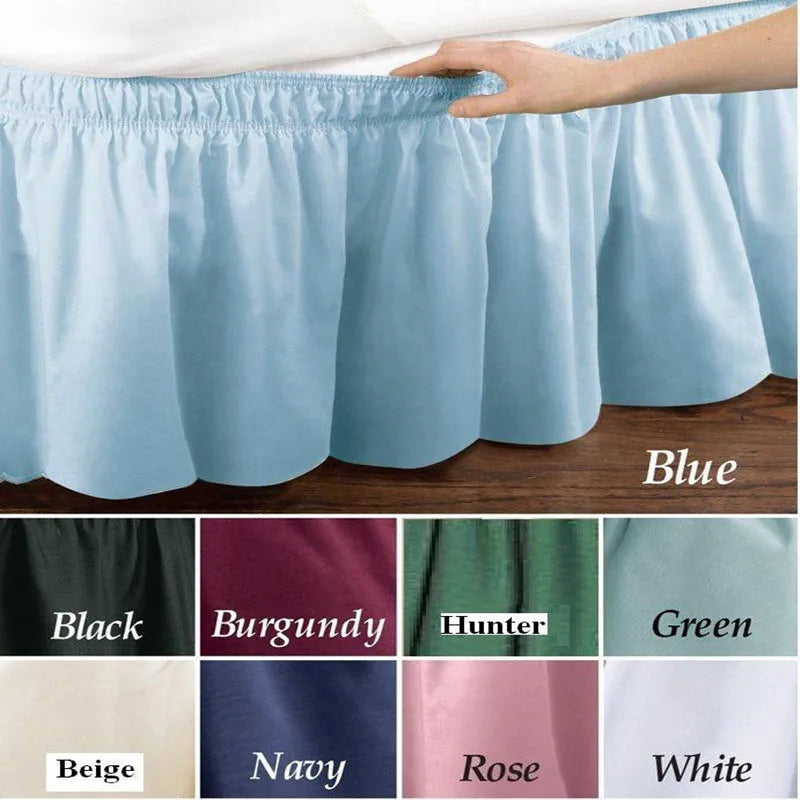 Top Selling Classic Thick Solid ColorWell Made Ruffles Bed Skirt With Wrinkle and Fade Resistant Fabric and  Widen Elastic Belt