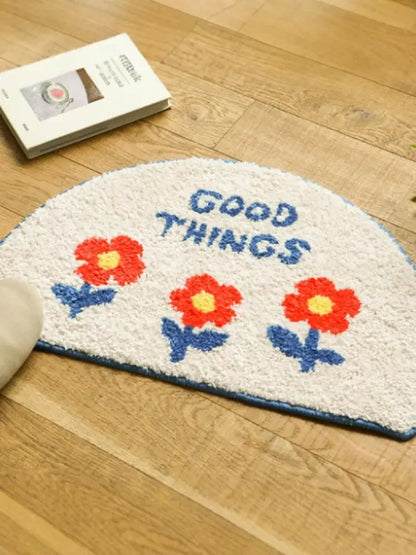 Soft Cartoon Imitation‑Cashmere Floor Mat for Bedroom, Bathroom & Home Décor