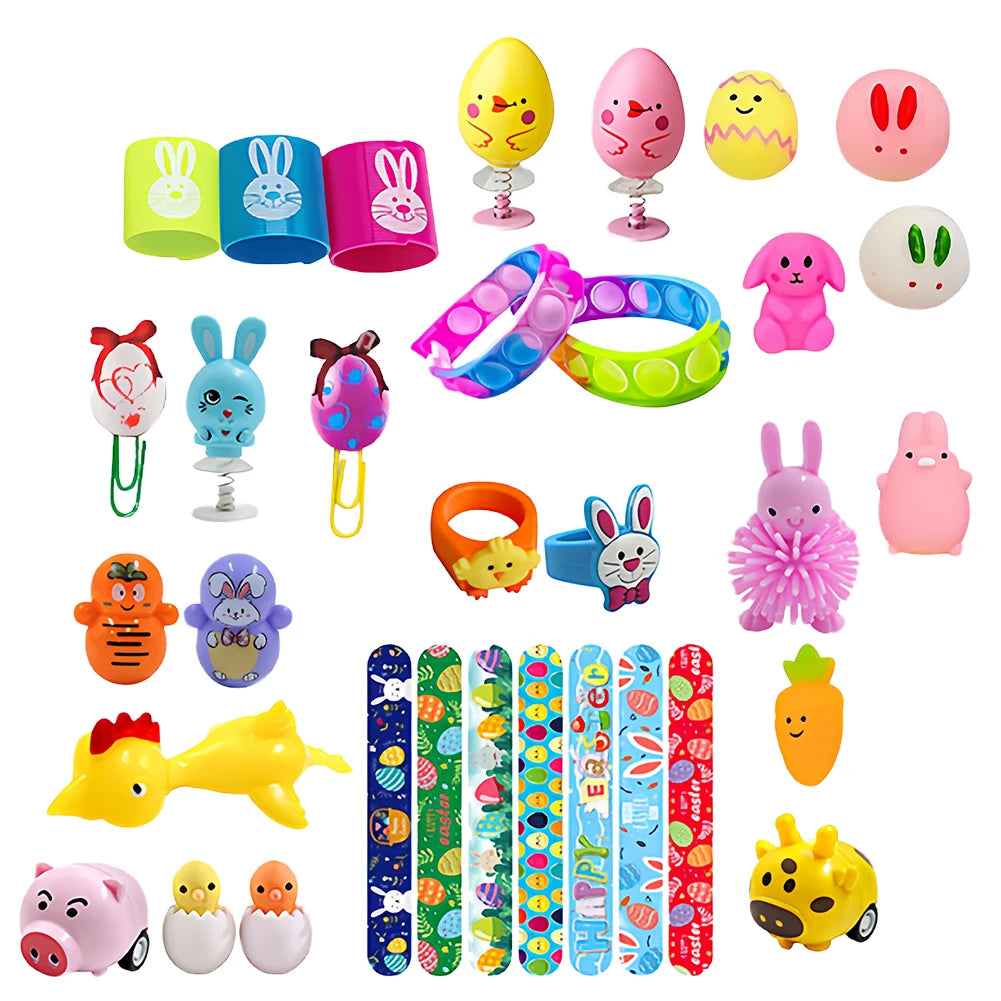 122-12PCS Easter Basket Stuffers with Stress Relief Toys Surprise Easter Eggs for Easter Egg Hunt Easter Party Favors Easter Egg