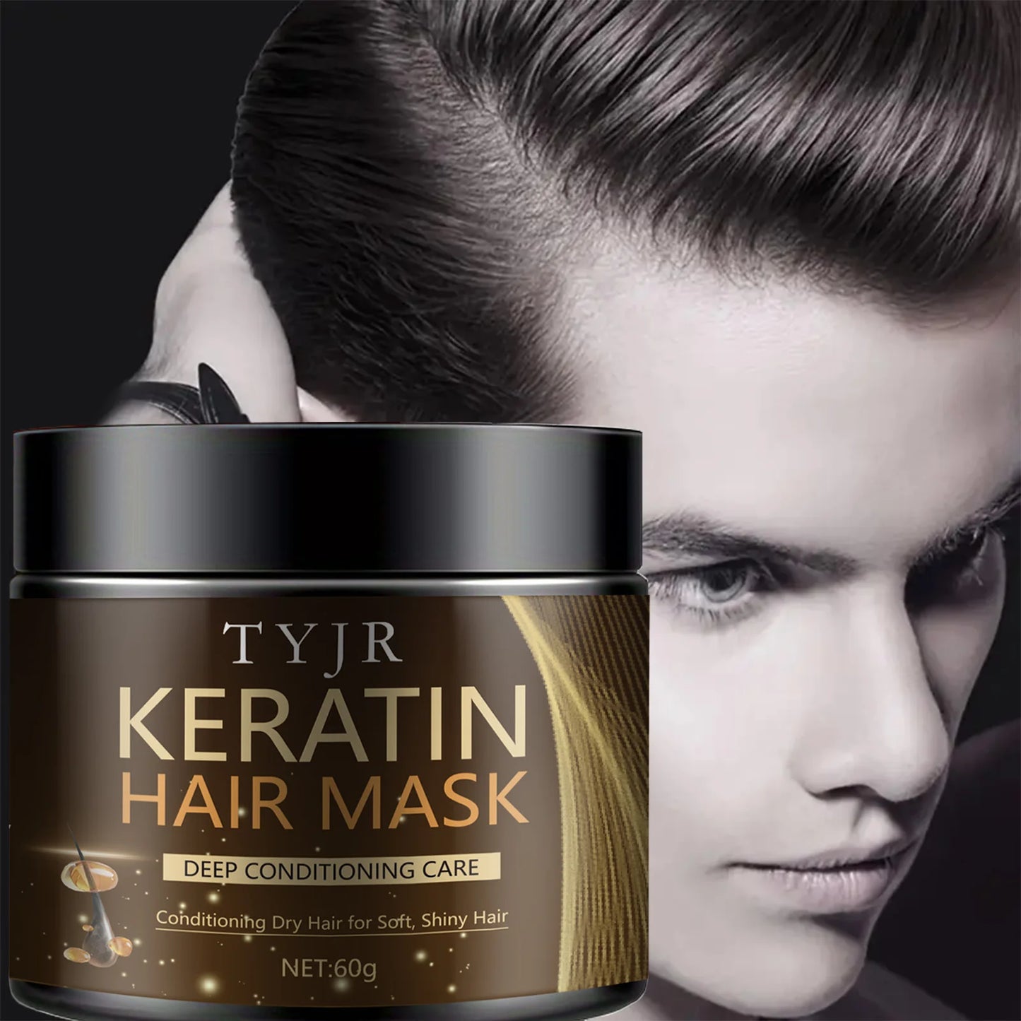 60g Keratin Protein Hair Mask -Straighten Repair Dry Frizzy Damaged Hair