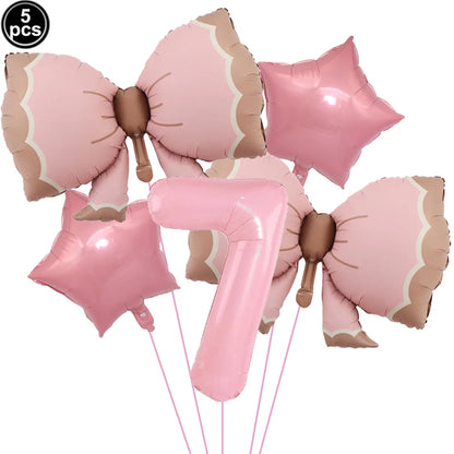 Pink Bow Birthday Theme Party Set Disposable