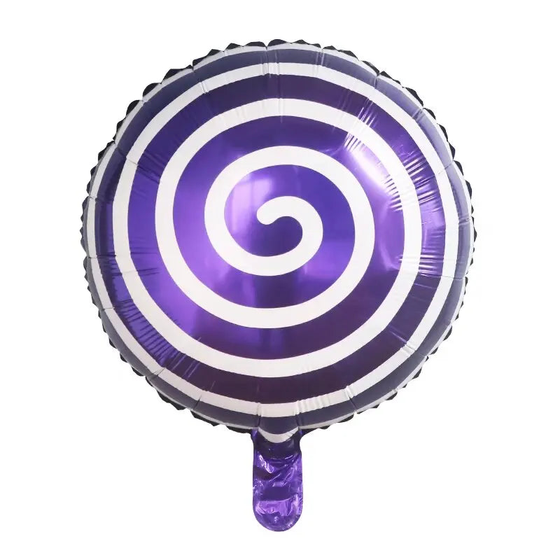 10pcs 18" Lollipop Swirl Foil Balloons – Candy Themed Round  Balloons for Birthday Party, Baby Shower, Carnival, Holiday Decor