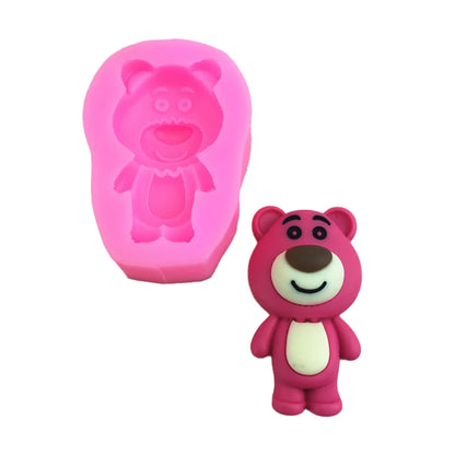 1 piece, single strawberry bear 6-hole strawberry bear silicone mold sugar cake gypsum drip decoration tool