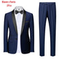 Men's Solid Color Suit Jacket Blazer Waistcoat Vest Pants Set M-6XL